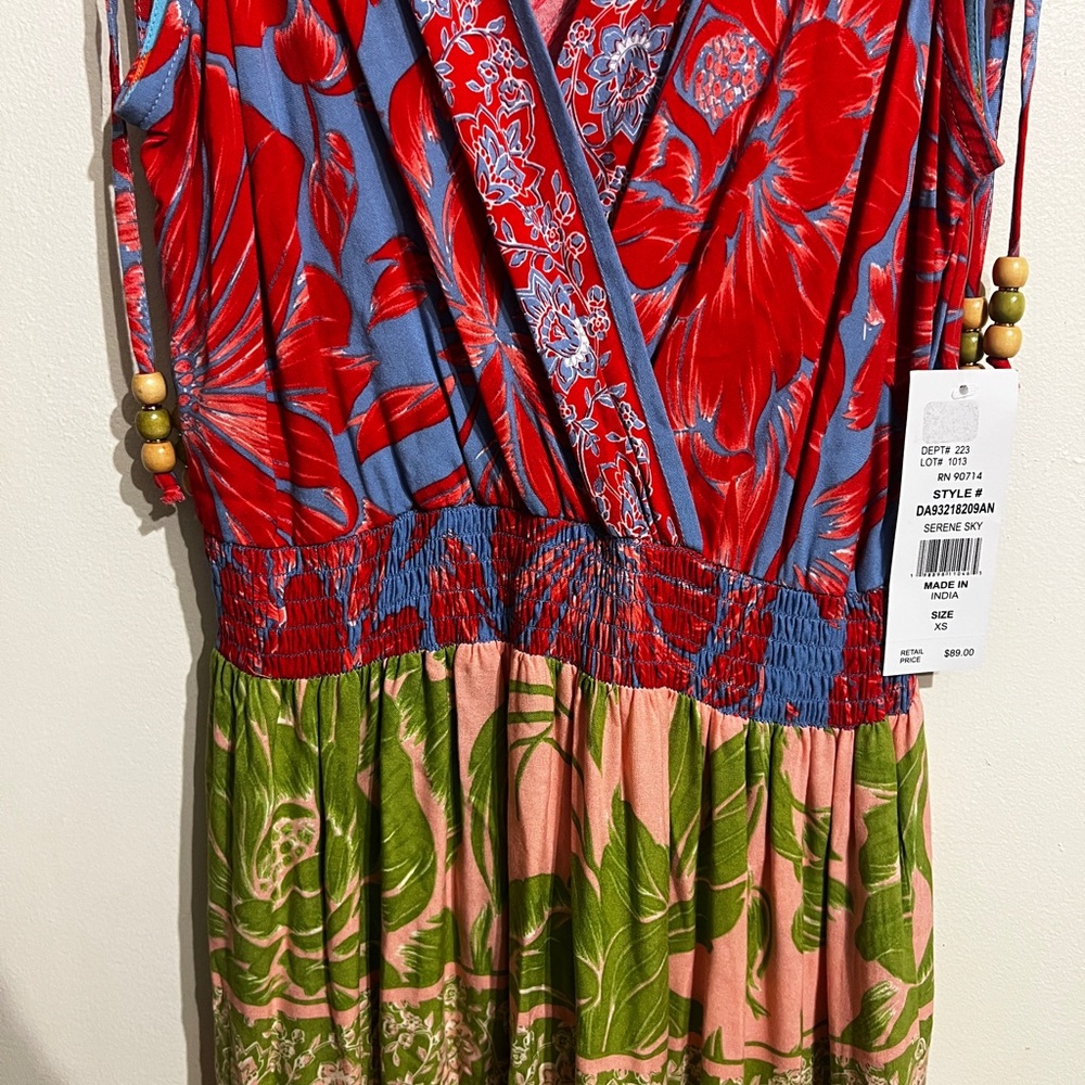 Sleeveless Multicolor Floral Tiered Maxi Dress - Picture 3 of 9